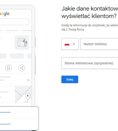 Ekran procesu weryfikacji wizytówki Google Maps